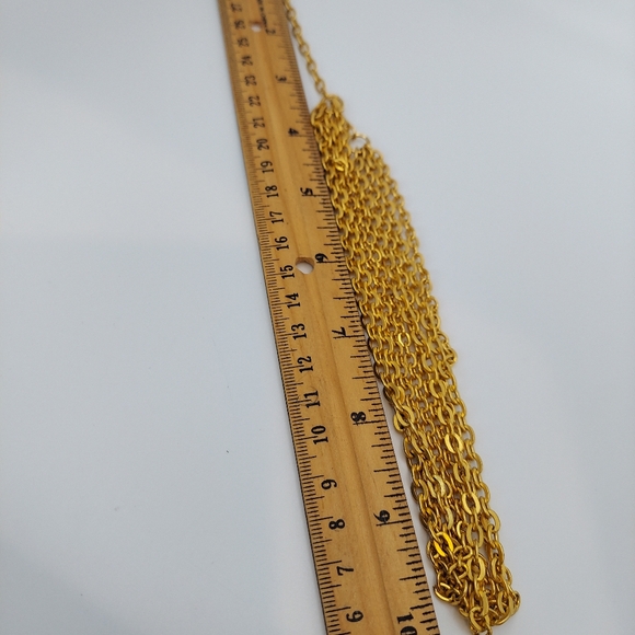 Vintage Matted Goldtone 4 Strand Necklace w/ hook clasp. - Picture 9 of 9